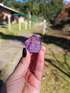 Ametista com Quartzo Translúcido Lapidada