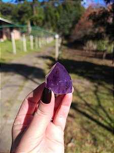 Ametista com Quartzo Translúcido Lapidada