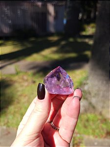 Ametista com Quartzo Translúcido Lapidada