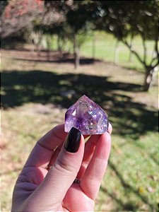 Ametista com Quartzo Translúcido Lapidada