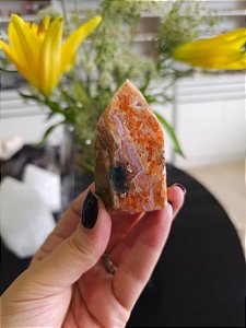 Calcita Laranja com Apatita Azul