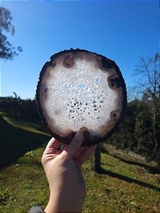 Chapa de Ágata com Quartzo Cristalizado