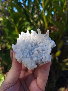 Drusa de cristal de Quartzo coberta de “rendado branco”