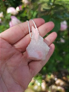 Colar Longo Opala Rosa