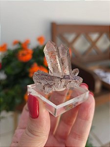 Drusa de Quartzo Coberto de Hematita