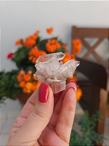 Drusa de Quartzo Coberto de Hematita com Biterminado