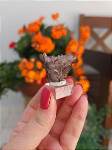 Drusa de Quartzo Biterminado Coberto de Hematita