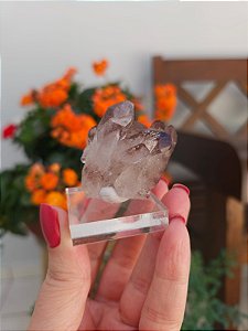 Drusa de Quartzo Biterminado Coberto de Hematita