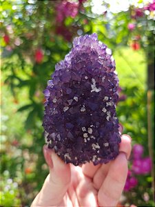 Drusa de Ametista Uruguaia com Calcita