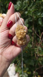 Colar Longo Calcedônia Dourada Sugar