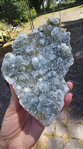 Drusa de Quartzo com Celadonita