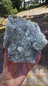 Drusa de Quartzo com Celadonita