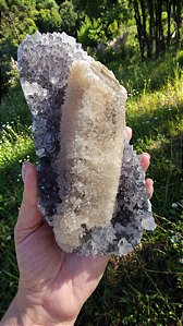 Drusa de Ametista com Calcita