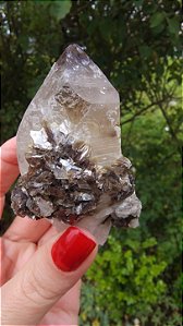 Quartzo Fumê com Mica Dourada