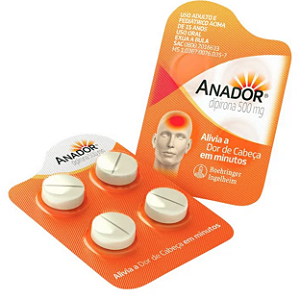 Anador 500mg Envelope Com 4 Comprimidos