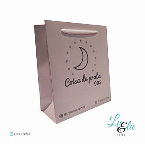 Sacola de Papel Personalizadas Colorido Alças Cordão de Nylon tamanho 14X16X06cm kit com 10 unidades