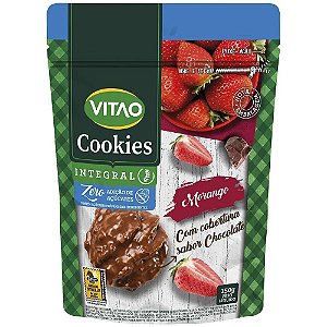 COOKIE INTEGRAL DE MORANGO C/ COBERTURA DE CHOCOLATE 150g - VITAO