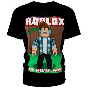 Camiseta blusa preta menina roblox com seu nome - Estampmax