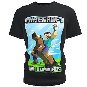 Camiseta blusa preta menina roblox com seu nome - Estampmax