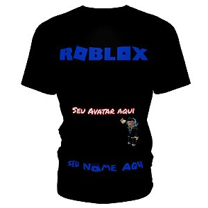 Camiseta blusa preta menina roblox com seu nome - Estampmax