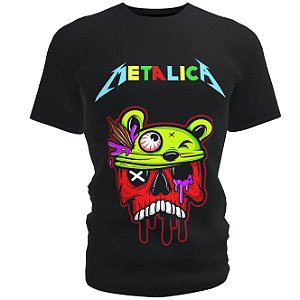 Camiseta blusa preta Infantil bandas metalica Kids