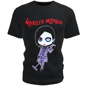 Camiseta blusa preta Infantil bandas marilyn manson Kids