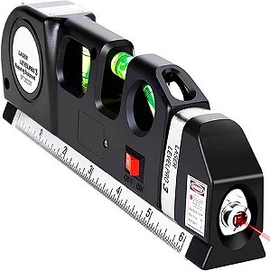 Trena Nivel a Laser Nivelador Medidor Profissional 2.5m Prateleira Parede Estante