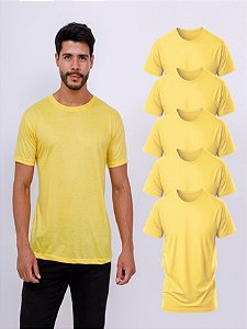 Kit Com 5 Camisetas Poliéster Sublimática Amarela