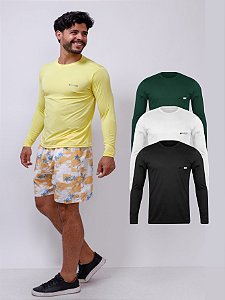 Kit Com 3 Camisetas UV Térmica Manga Longa