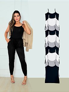 Kit com 10 Regatas Feminina Básicas de Alça Colors
