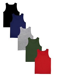 Kit 5 Regatas Masculina Plus Size 100% Poliéster Sortidas