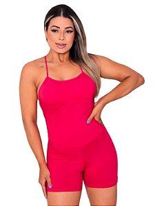 Macaquinho Fitness Academia Alcinha com Bojo Removivel Pink