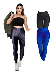 kit Com 2 Calça Legging 3D Academia Fitness Feminina