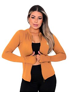 Jaqueta Casaco UV Com Ziper Proteção FPU50  Feminino Laranja