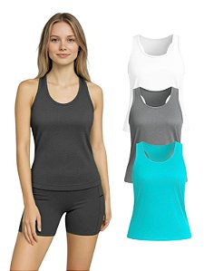 Kit 3 Regata Nadador Dryfit Fitness Academia Cores Sortidas