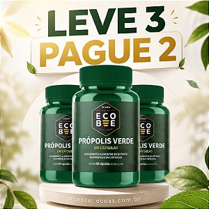 Extrato de Própolis Verde em Cápsulas 60cáps LEVE 3 PAGUE 2