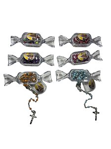 TERÇO COLORIDO BALA PESCOÇO MINI 04MM - PC 12 UNI