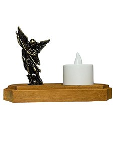 METAL SÃO MIGUEL C/BASE VELA 10CM - UNI