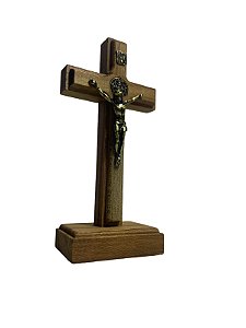 CRUCIFIXO MADEIRA TECA PEQ 10CM