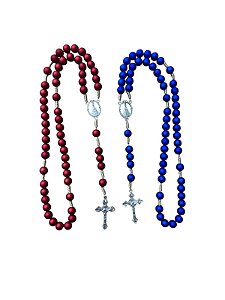 TERÇO ABS AZUL/VERMELHO NS APARECIDA MED 08MM - PC 12 UNI