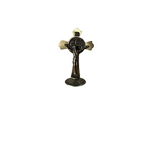CRUCIFIXO METAL SÃO BENTO MESA PEQ 12CM