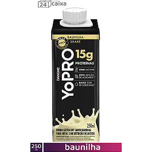 YoPRO Shake UHT 250g 15g Proteínas Baunilha (CAIXA 24 unidades)