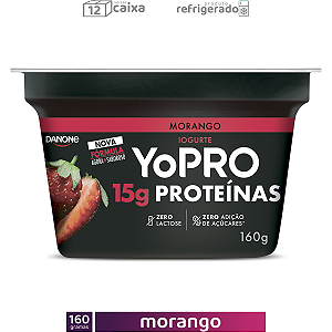 YoPRO Polpa 160g 15g Proteínas Morango (CAIXA 12 unidades)