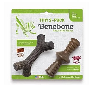 MORDEDOR DE NYLON PARA CÃES BENEBONE 2-PACK TINY Maplestick + Zaggler