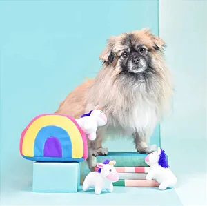 pelucia Interativa Zippy Burrow Unicornio - Zippy Paws