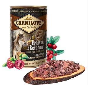 Carnilove Carne de Veado e Rena Alimentação Úmida Natural Para Cães 400g