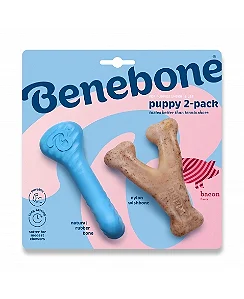 Benebone Puppy 2-Pack Brinquedos de Nylon e Borracha para Filhotes