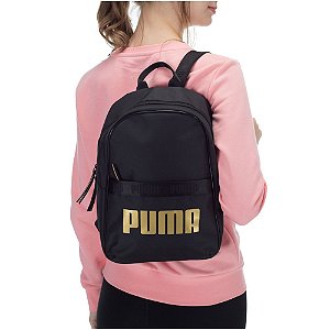 Mochila Puma Core Base Feminina - Preto/dourado