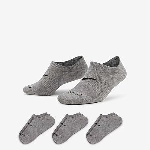 Meia Nike Everyday Plus Cushione 3 pares - Feminina - Cinza