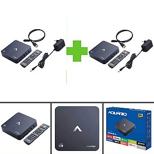 Kit Conjunto 2 Smart TV Box Aquario STV-2000 Wi-Fi Usb - Preto